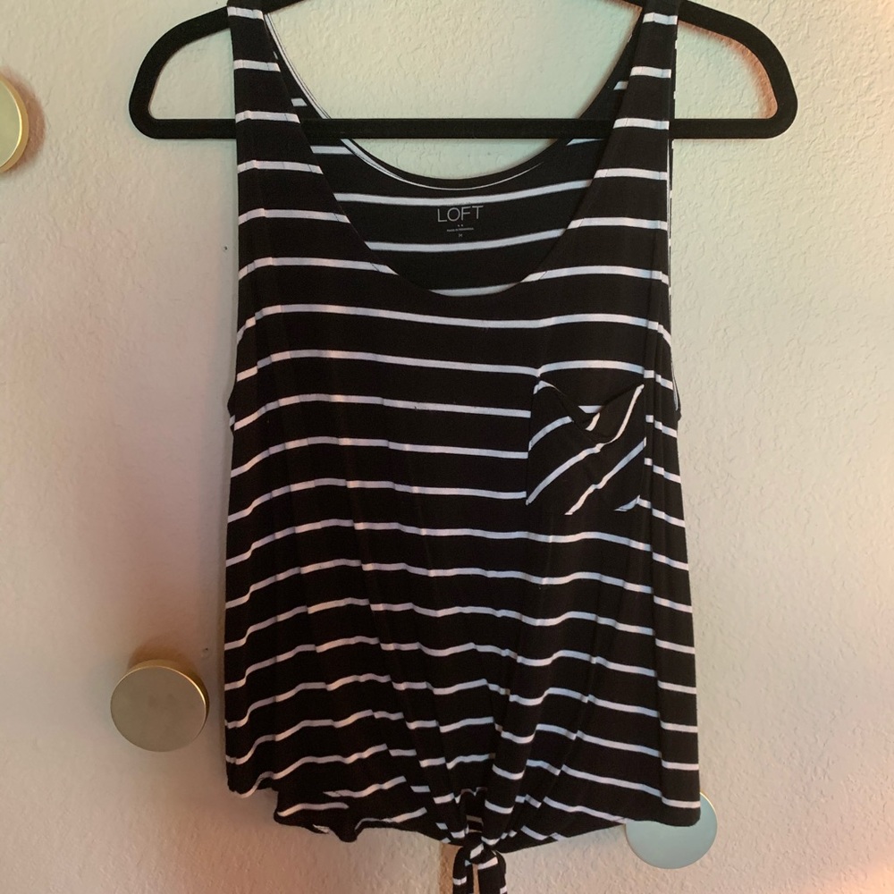 LOFT Black & White striped tank